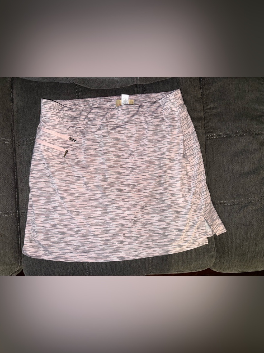 Sport Haley Heathered Light Pink and Gray Athletic Skort